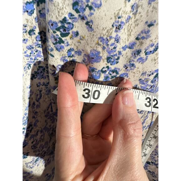 Uniqlo Pants Womens Large Beige Floral Satin Pockets Cottagecore Boho Wide Leg - Picture 8 of 9